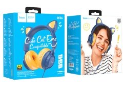 هدفون سیمی کودکان هوکو Hoco Headphones "W36 Cat ear" with mic