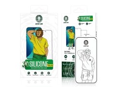 محافظ صفحه نمایش شیشه ای آیفون 14 پرو مکس گرین Green iphone 14 Pro Max 3D Silicone+ Full Curved &amp; HD Glass