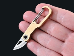 خرید چاقوی آنباسینگ برنجی قابل استفاده به عنوان جاکلیدی Brass car key chain knife sharp self-defense portable