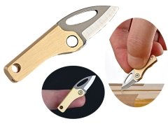 مینی چاقوی جعبه گشا قابل آویز از دسته کلید Brass Mini Magnetic Knife Folding Carry Key Chain Pendant Pocket Knife