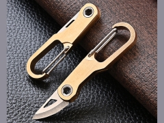 مینی چاقوی برنجی قابل استفاده به عنوان جاکلیدی Brass car key chain knife sharp self-defense portable