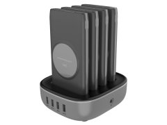بهترین ایستگاه شارژ و شارژر وایرلس 4 در 1  پاورولوژی Powerology 4 in 1 Power Bank Station PPBCHA1041-BK