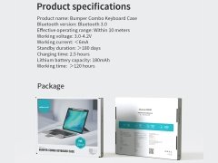 خرید کیف کلاسوری کیبورد دار تبلت سامسونگ اس 8 پلاس نیلکین