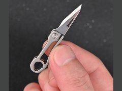 خرید چاقو آنباکسینگ تاشو تیتانیومی قابل آویز از دسته کلید mini knife sharp carry-on keychain pendant unboxing