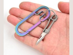 خرید چاقو جیبی کوچک تاشو تیتانیومی قابل آویز از دسته کلید mini knife sharp carry-on keychain pendant unboxing
