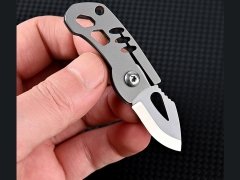 قیمت چاقو آنباکسینگ تیتانیومی تاشوی قابل آویز از دسته کلید Portable sharp mini folding knife
