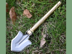 بیل کوچک باغبانی برنجی دارای چاقوی مخفی Brass multi-functional small shovel hidden knife portable