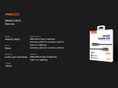 کابل تایپ سی به لایتنسنگ رسی RECCI "RS02CL (20W) Type-C to Lightning