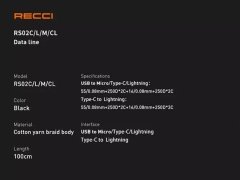 کابل شارژ USB به تایپ C رسی با قطع کن خودکار مدل RECCI RS02C SMART POWER-OFF