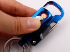 خرید Multipurose Men′s Hiking Tool Electronic USB Rechargeable Cigarette Lighter Keychain