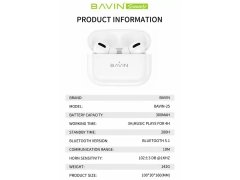 هندزفری وایرلس باوین BAVIN BA25 TWS Wireless Bluetooth Earphones