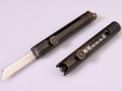 کیفیت چاقو آنباکسینگ برنجی قابل آویز از دسته کلید Brass mini chain knife portable sharp self-defense