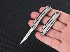 کیفیت چاقوی آنباکسینگ تیتانیومی تاشو دارای دو نوع تیغه قابل تعویض Replaceable Blade Unboxing Knife