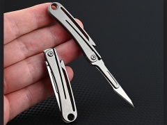 فروش چاقوی آنباکسینگ تیتانیومی تاشو دارای دو نوع تیغه قابل تعویض Replaceable Blade Unboxing Knife