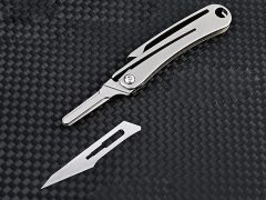 کیفیت چاقوی آنباکسینگ تیتانیومی تاشو دارای دو نوع تیغه قابل تعویض Replaceable Blade Unboxing Knife