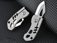 بهترین چاقو آنباکسینگ تیتانیومی تاشوی قابل آویز از دسته کلید Portable sharp mini folding knife