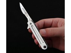 چاقو آنباکسینگ تاشو فوق‌العاده تیز دارای دو نوع تیغه قابل تعویض mini knife portable Stainless steel