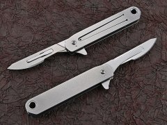 فروش چاقو آنباکسینگ تاشو فوق‌العاده تیز دارای دو نوع تیغه قابل تعویض mini knife portable Stainless steel