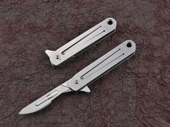 قیمت چاقو آنباکسینگ تاشو فوق‌العاده تیز دارای دو نوع تیغه قابل تعویض mini knife portable Stainless steel