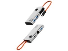 خرید هاب تایپ سی 5 پورت راک Rock TR26 4 in 1 USB-C to RJ45 Multifunctional Docking Station