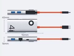 هاب تایپ سی 5 پورت راک Rock TR26 4 in 1 USB-C to RJ45 Multifunctional Docking Station