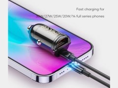 خرید شارژر فندکی یو اس بی و تایپ سی 30 وات راک ROCK H18 Mini Dual-port A+C Fast Charging 48W Car Charger