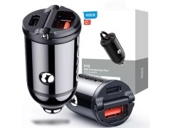 شارژر فندکی یو اس بی و تایپ سی 30 وات راک ROCK H18 Mini Dual-port A+C Fast Charging 48W Car Charger