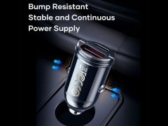 شارژر فندکی یو اس بی و تایپ سی 30 وات راک ROCK H18 Mini Dual-port A+C Fast Charging 48W Car Charger