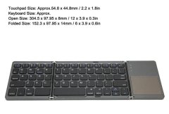 کیبورد بلوتوث تاشو با تاچ پد Foldable Bluetooth Keyboard With Touch Pad B033