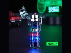 Cylindrical Electric Lighter With Flashlight HB-256