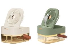 پنکه رومیزی، مرطوب کننده هوا و چراغ خواب رومیزی شارژی Desktop Fan, Night Light 4000mAh, Humidifying Fan 2.5L