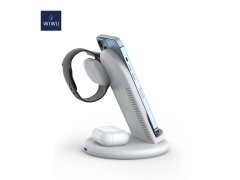 قیمت خرید شارژر وایرلس مغناطیسی استند رومیزی سه کاره آیفون 15 وات ویوو WIWU POWER AIR 18W 3 IN 1 WIRELESS CHARGER