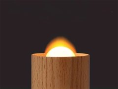 فروش چراغ شب شمع طرح چوبWood LED Candlelight Simulation Wax Candle Night Light
