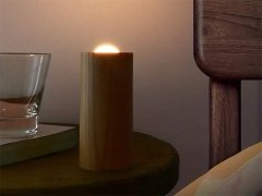 خرید چراغ شب شمع طرح چوبWood LED Candlelight Simulation Wax Candle Night Light