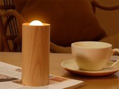 خرید چراغ شب شمع طرح چوبWood LED Candlelight Simulation Wax Candle Night Light