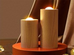 بهترین چراغ شب شمع طرح چوبWood LED Candlelight Simulation Wax Candle Night Light