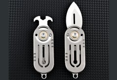 کیفیت چاقو آنباکسینگ چندمنظوره تیتانیومی Multifunctional titanium alloy unboxing knife sharp