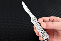 قیمت چاقو آنباکسینگ فلزی تاشوی قابل آویز از دسته کلید Stainless Steel Utility Unpacking Knife