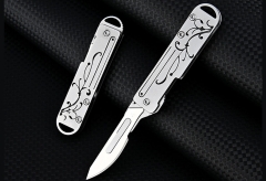 کیفیت چاقو آنباکسینگ فلزی تاشوی قابل آویز از دسته کلید Stainless Steel Utility Unpacking Knife