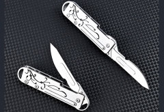 خرید چاقو آنباکسینگ فلزی تاشوی قابل آویز از دسته کلید Stainless Steel Utility Unpacking Knife
