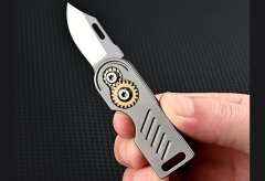 کیفیت چاقو آنباکسینگ فلزی تاشوی قابل آویز از دسته کلید sharp and high hardness D2 steel mini folding knife