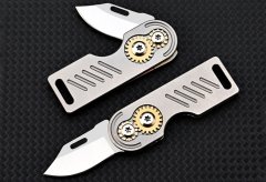 فروش چاقو آنباکسینگ فلزی تاشوی قابل آویز از دسته کلید sharp and high hardness D2 steel mini folding knife