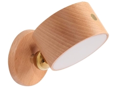 چراغ دیواری چوبی با قابلیت چرخش NO-HB013 Wooden Wall Lamp USB Rechargeable Night Light Touch Dimming Magnetic 360 ° Rotate