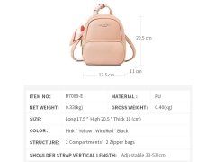 خرید مینی کوله پشتی دخترانه و زنانه تائومیک میک Taomicmic D7089-E Faux Leather Lettering Mini Backpack