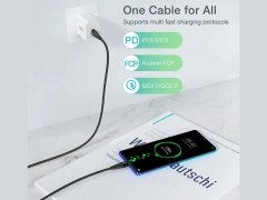 کابل شارژ سریع تایپ سی به تایپ سی 60 وات 1.2 متری چویتک Choetech cable USB Type-C 60W 5A 1.2m XCC-1003