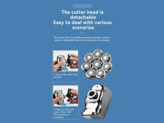 ریش تراش برقی و ماشین اصلاح مخصوص سر کچل شارژی با 8 تیغه سر شناور کیمِی Kemei Km-1525 Electric Shaver With 8 Floating Head Blades