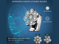 ریش تراش برقی و ماشین اصلاح مخصوص سر کچل شارژی با 8 تیغه سر شناور کیمِی Kemei Km-1525 Electric Shaver With 8 Floating Head Blades