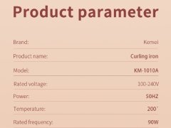 مجعد کننده مو کیمی Kemei Titanium Ceramic Curling Iron KM-1010A