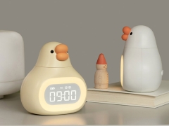 خرید چراغ خواب فانتزی سیلیکونی و ساعت زنگ‌دار دیجیتالی رومیزی شارژی Bedside Clock Night Light Ornament Alarm Multifunctional C18