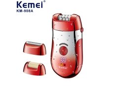دستگاه موبر شارژی کیمی Kemei 3 in 1 USB Rechargeable Electric Hair Epilator KM-908A